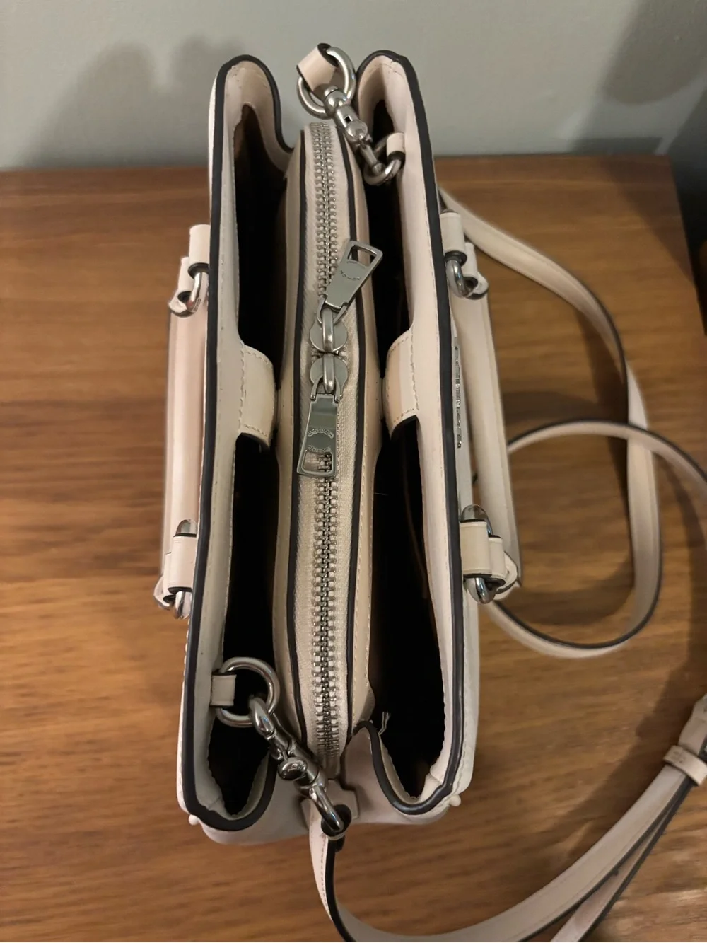 Coach Savannah Carryall Bag in a white signature canvas with silver hardware